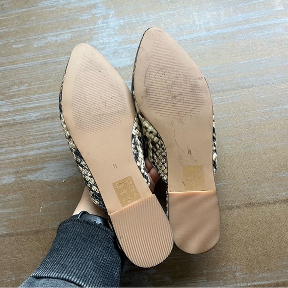 Madewell Remi Snakeskin Slip On Mules Preppy Boho Work Wear Career Womens 8 - Picture 3 of 6